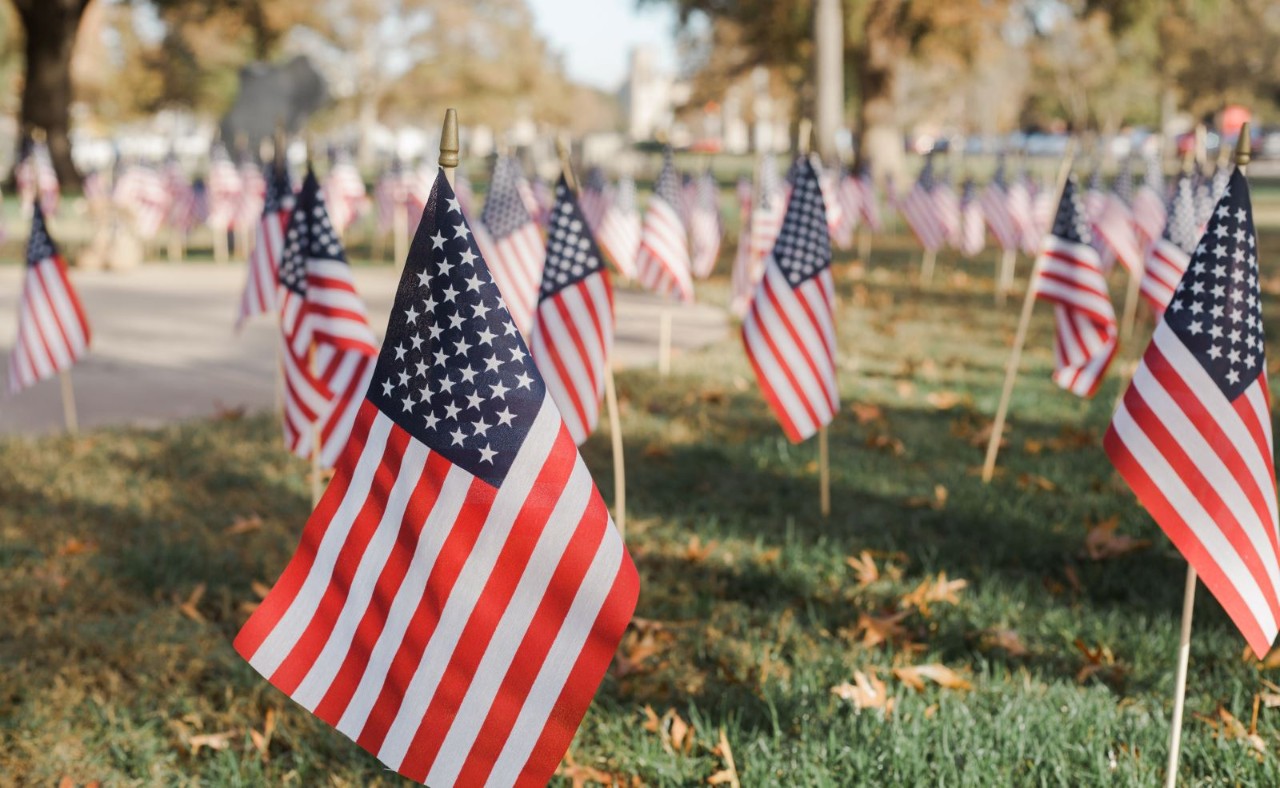 Flags on South Oval