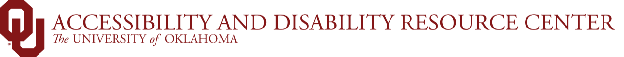 Interlocking O U, Accessibility and Disability Resource Center, The University of Oklahoma website wordmark.