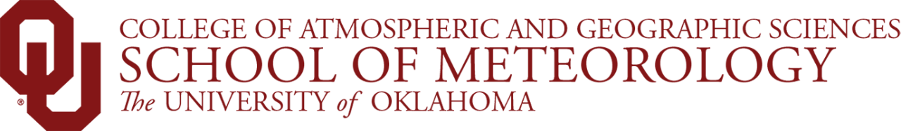 Interlocking OU, College of Atmospheric and Geographic Sciences, School of Meteorology, The University of Oklahoma website wordmark.