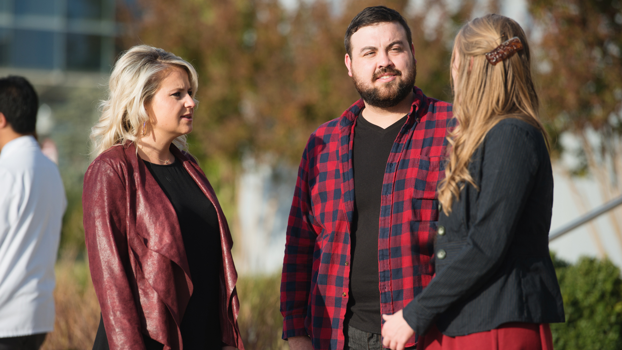 Students interacting on campus