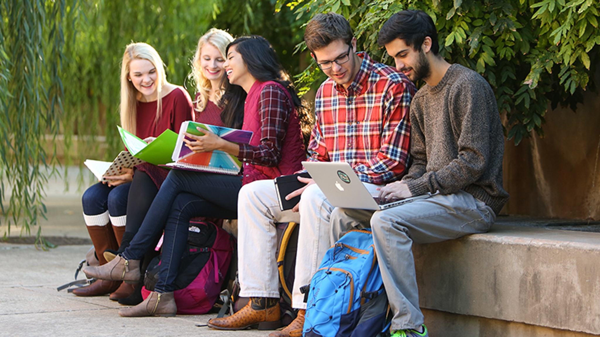 OU students interacting on campus