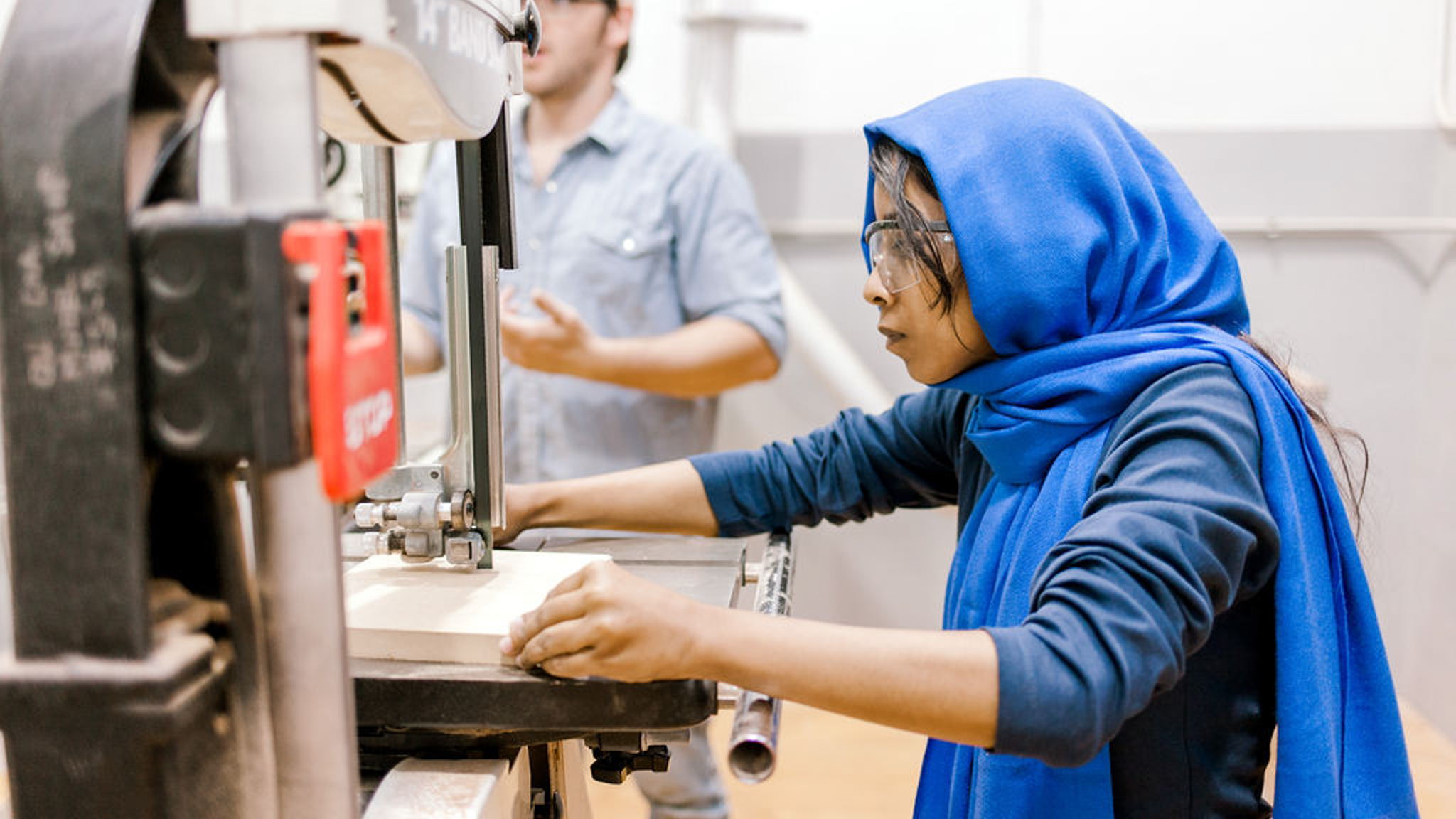 Engineering student in lab