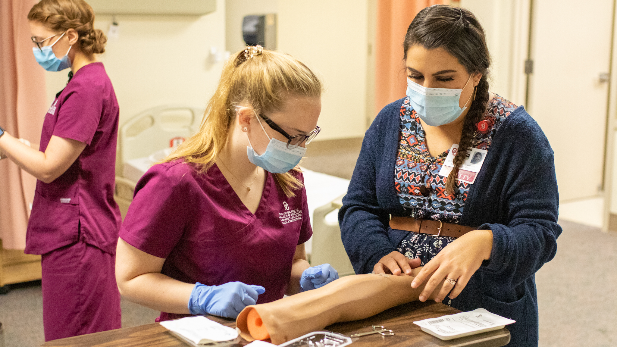 Nursing student in practice