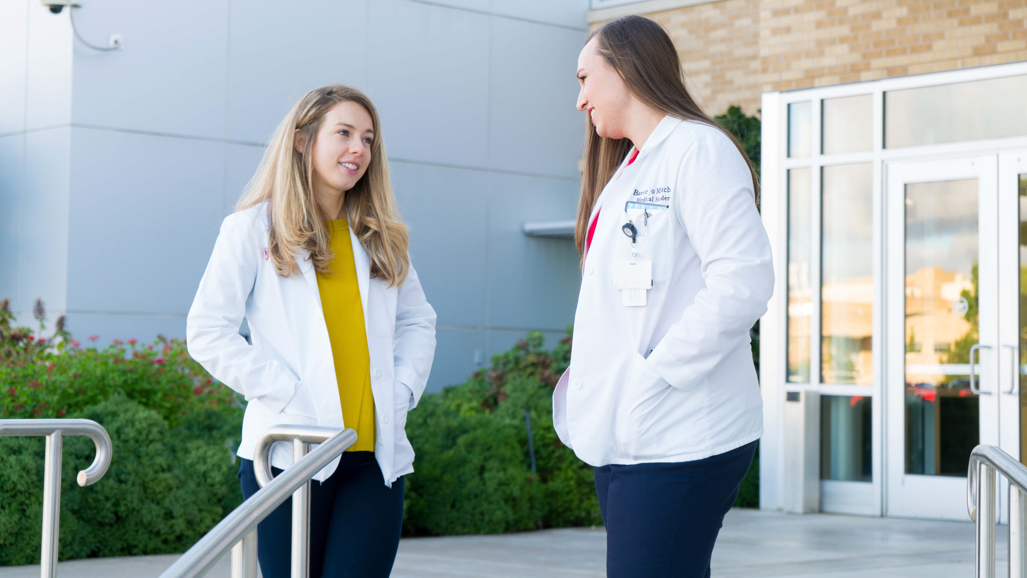 Medical students at learning center