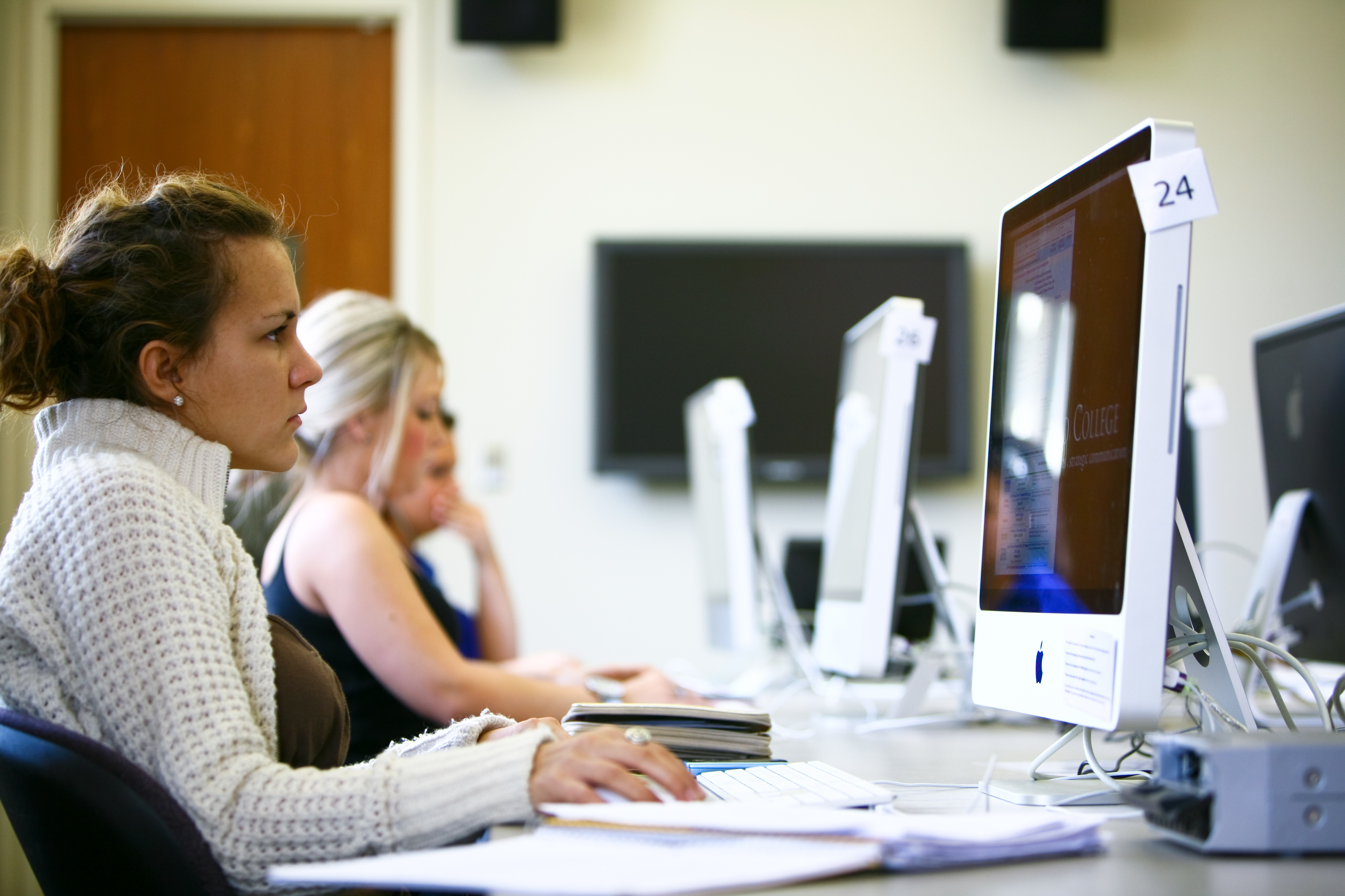 student staring at a computer screen