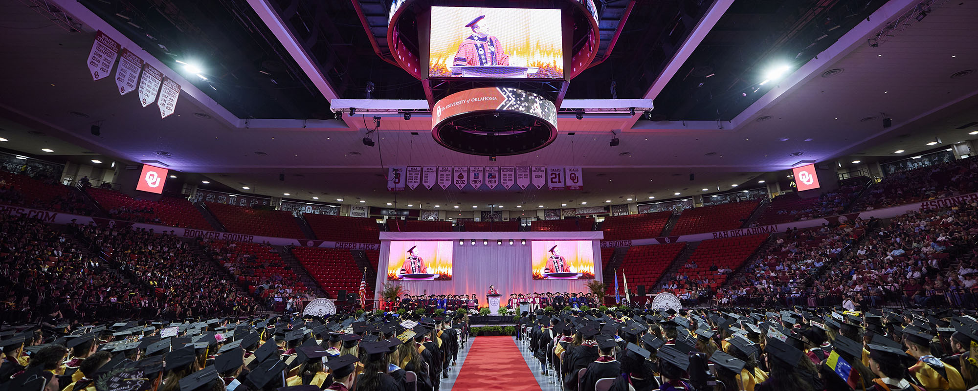 Graduation ceremony at Lloyd Noble Center.