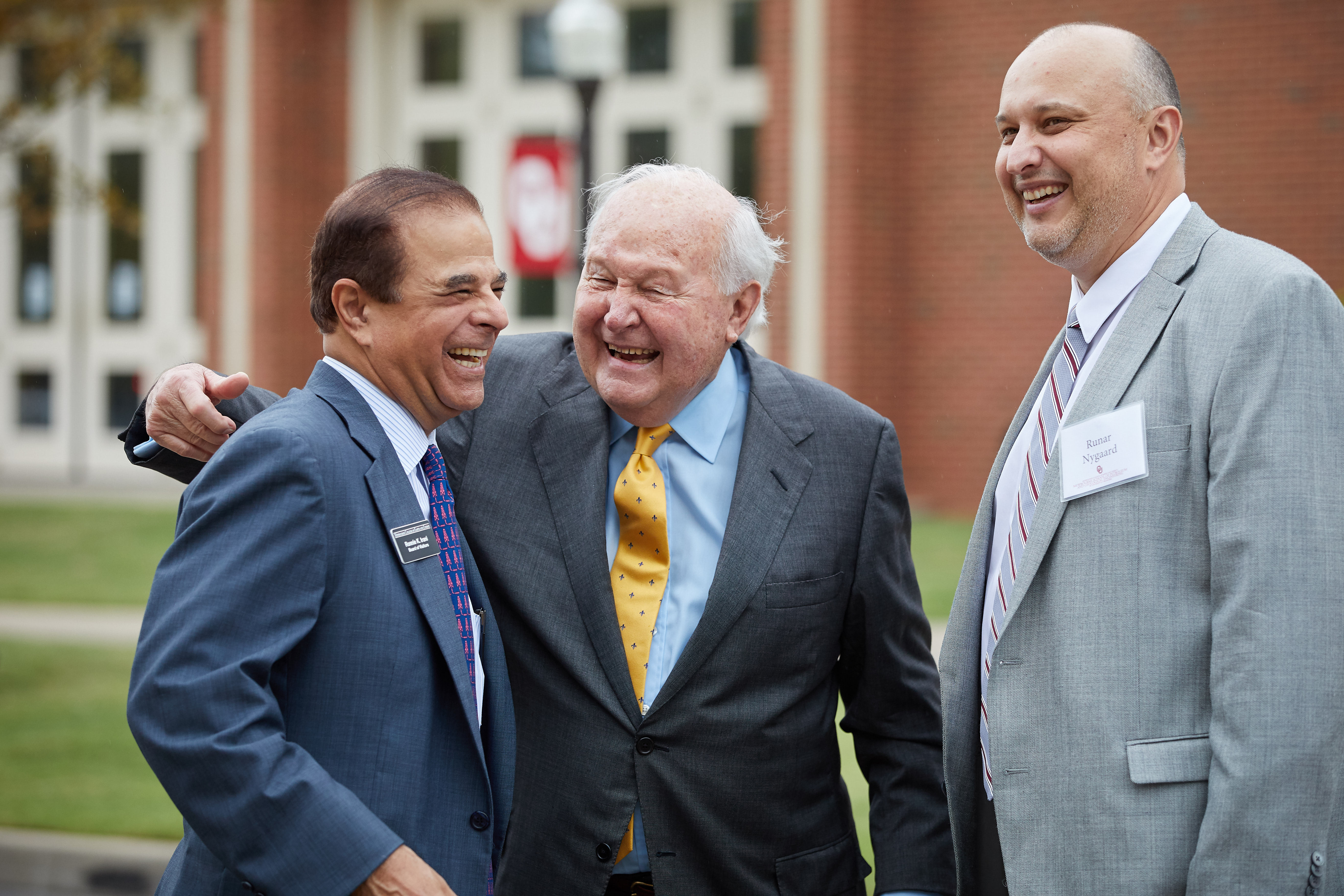 Mr. Mewbourne and Runaar Nygaard laughing together.