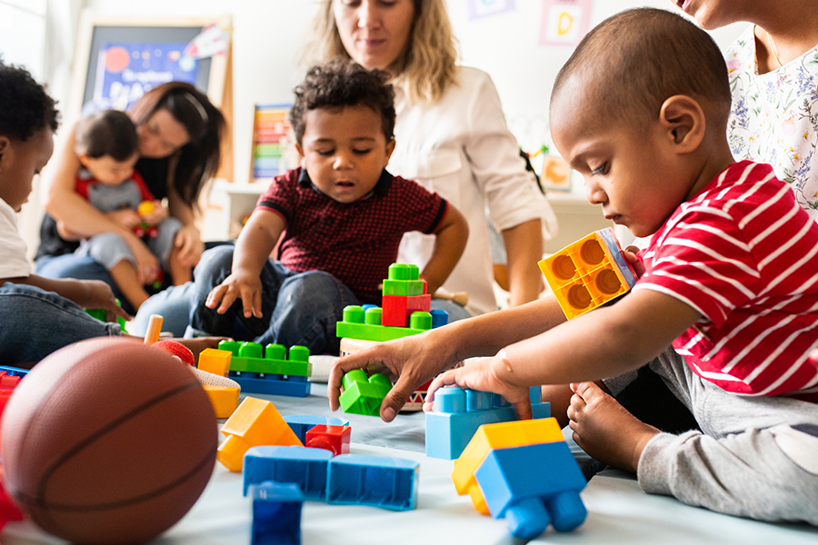 Infant children in a daycare setting.