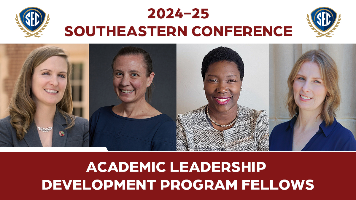 2024-25 Southeastern Conference Academic Leadership Development Program Fellows: From left to right are Kristy Brugar, Rebecca Cruise, Kalenda Eaton and Liz Karr.