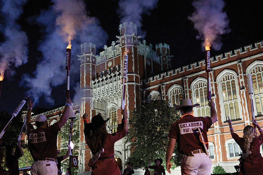 The Oklahoma Ruf Neks celebrate homecoming.