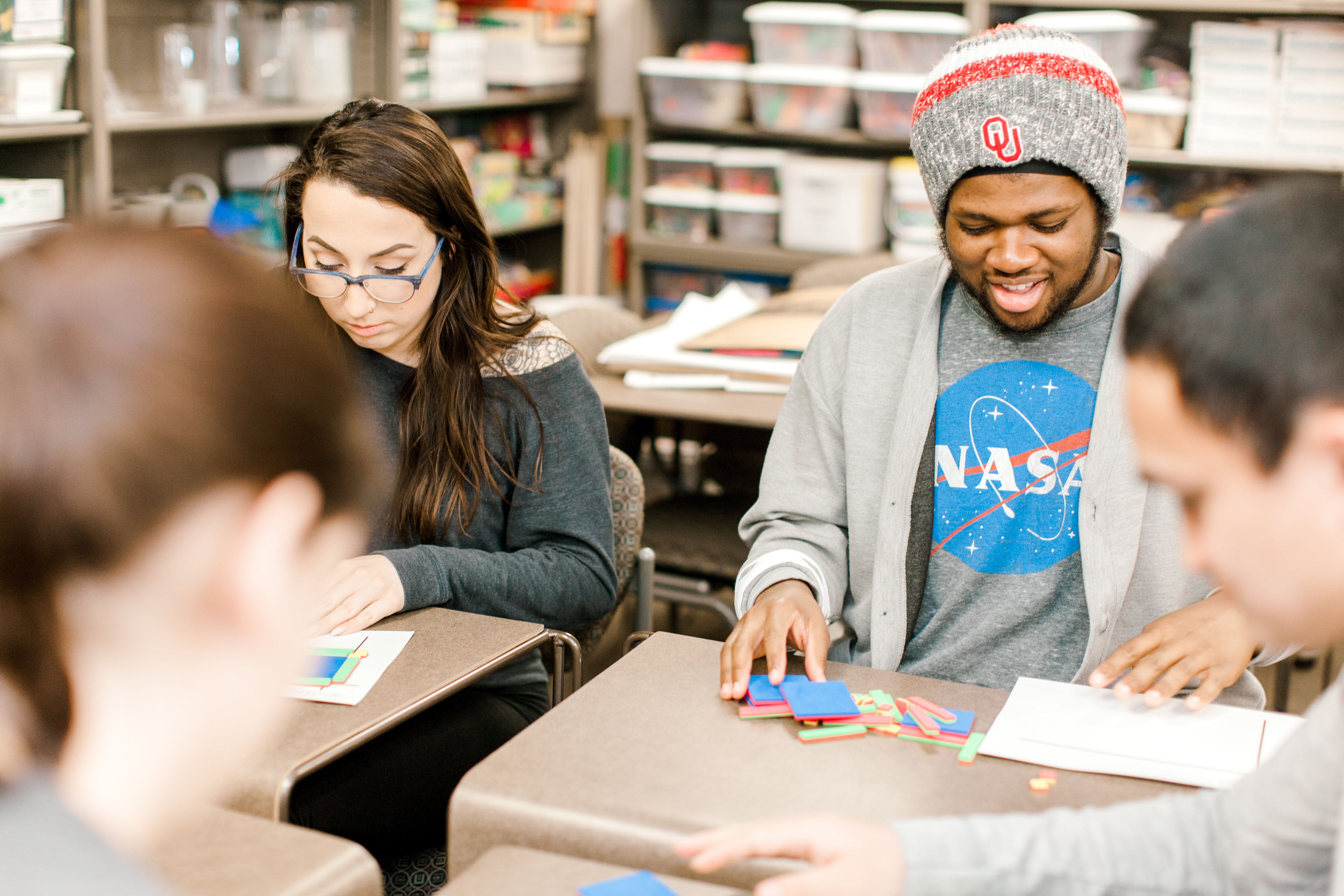 Students completing education coursework