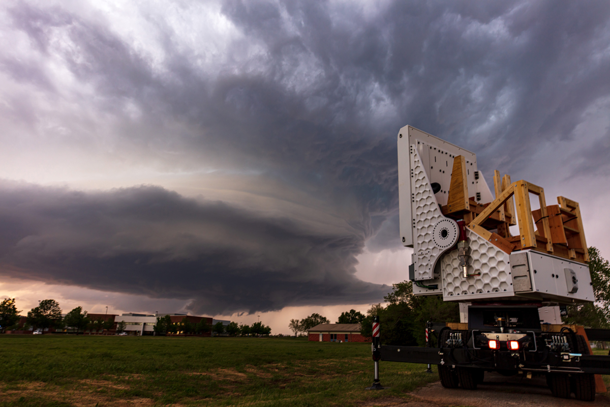 Horus radar looks out over horizon at tornado. April 2023