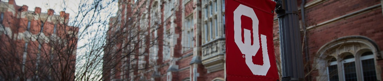 OU flag on University of Oklahoma campus