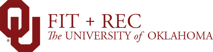 Interlocking OU, Fit + Rec, The University of Oklahoma website wordmark.