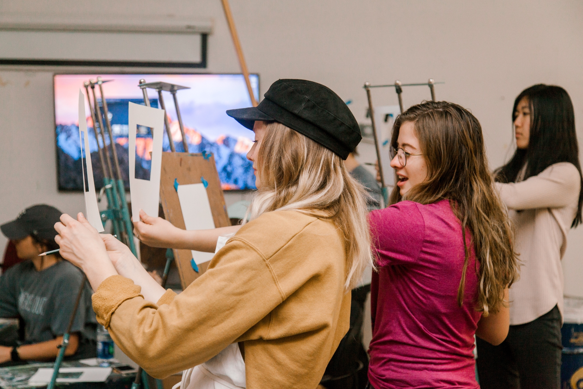 Art Students Working In Studio