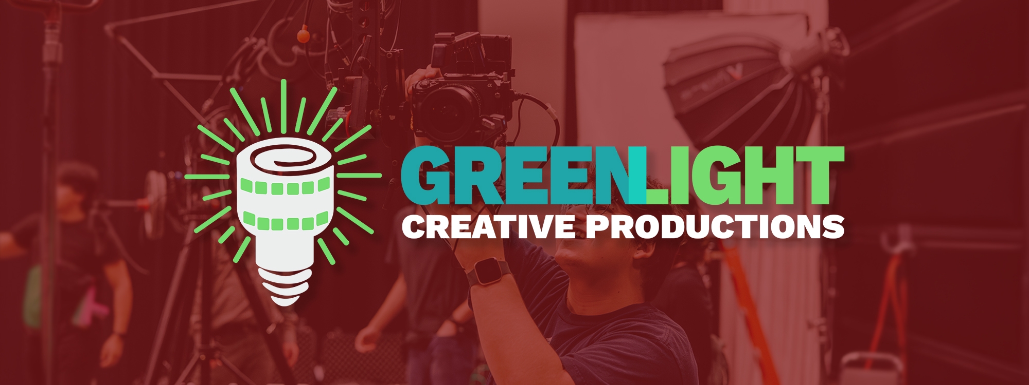 Greenlight Production logo overlaying production photo. 