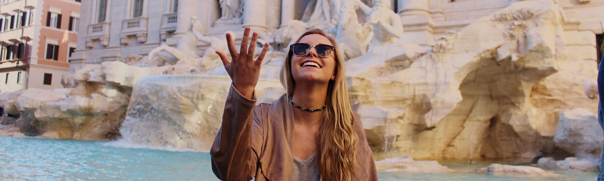 Student at Trevi Fountain