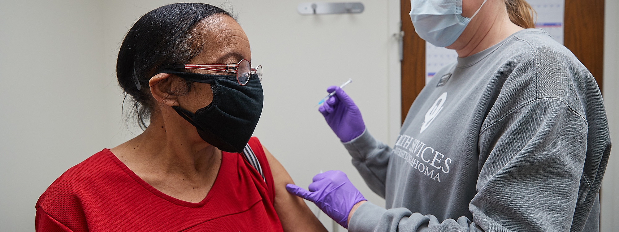 Patient receiving vaccine