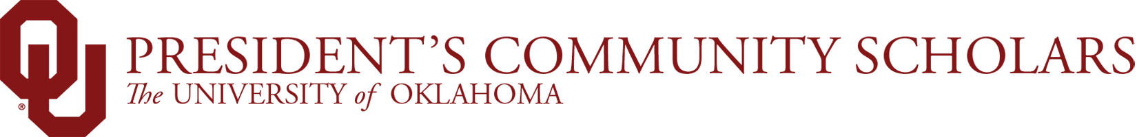 Interlocking OU, President's Community Scholars, The University of Oklahoma website wordmark.