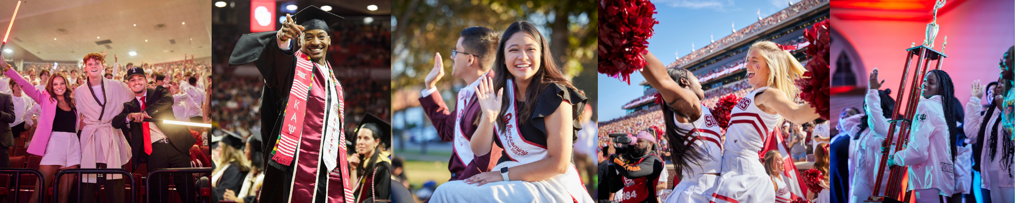 Various photos of fraternity and sorority members at campus events and programs.