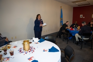 Speaker addressing the Veteran's Day Luncheon attendees