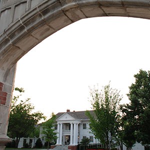 Boyd House at Sunset Through an Arch