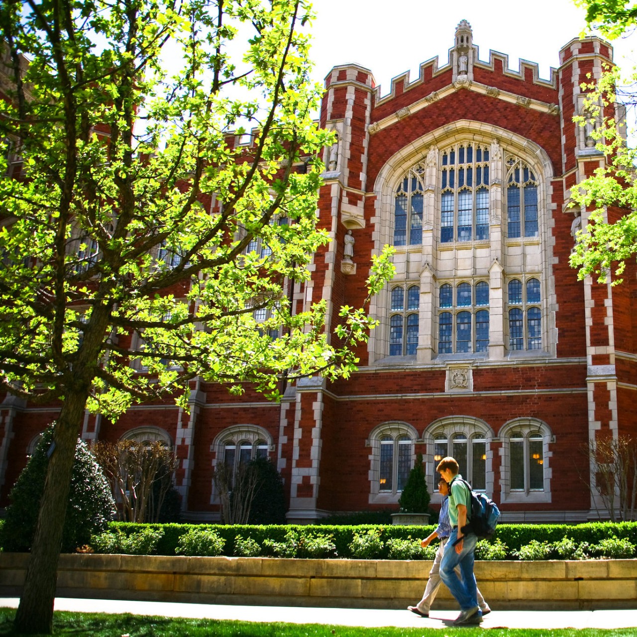 Students walking on campus