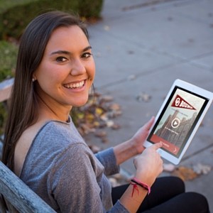 Student with iPad