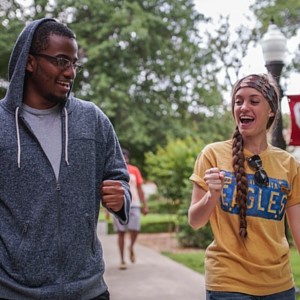 Two students on campus