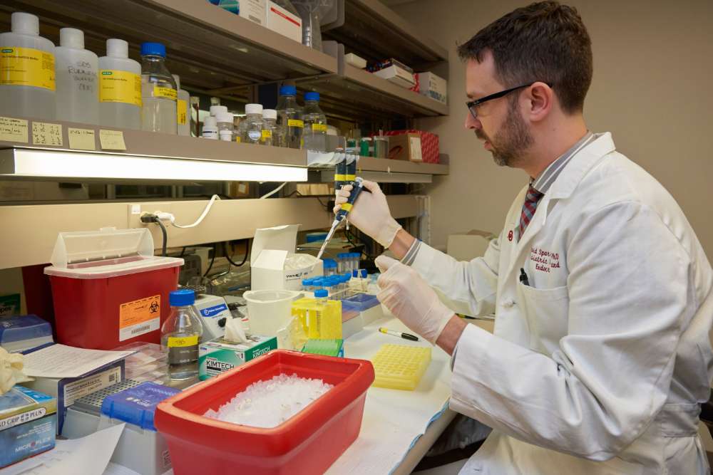 Dr. David Sparling in his lab